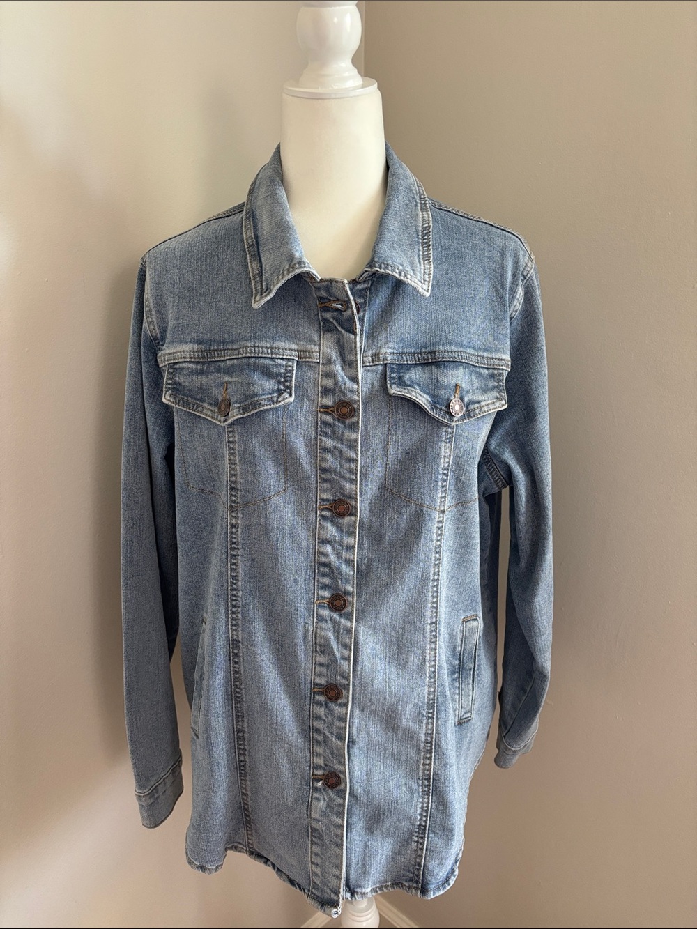 Classic Light Blue Denim Jean Jacket - Women's